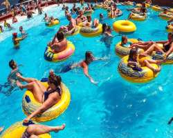 Various pools are given different names. It has two small pools for kids, besides that, it has a wave pool, rainbow splash pool, an elephant pool, sky